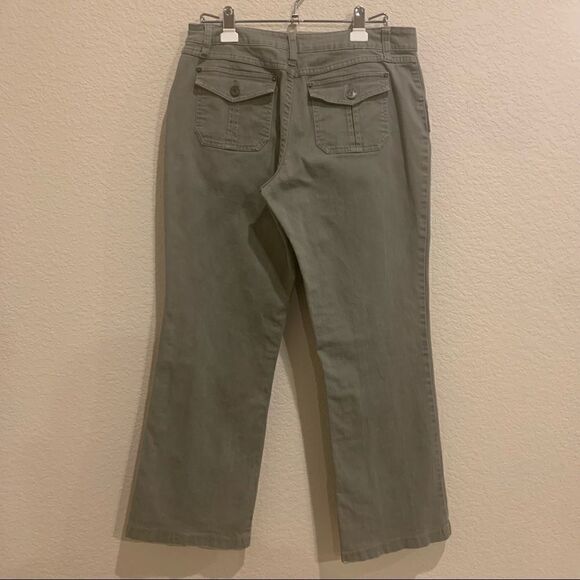 Gitano Drab Green Jeans Size 10 Military Stretch Button Pocket GUC - Picture 5 of 8